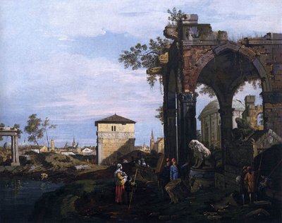 Capriccio with Ruins and Porta Portello, Padua by Giovanni Antonio Canal